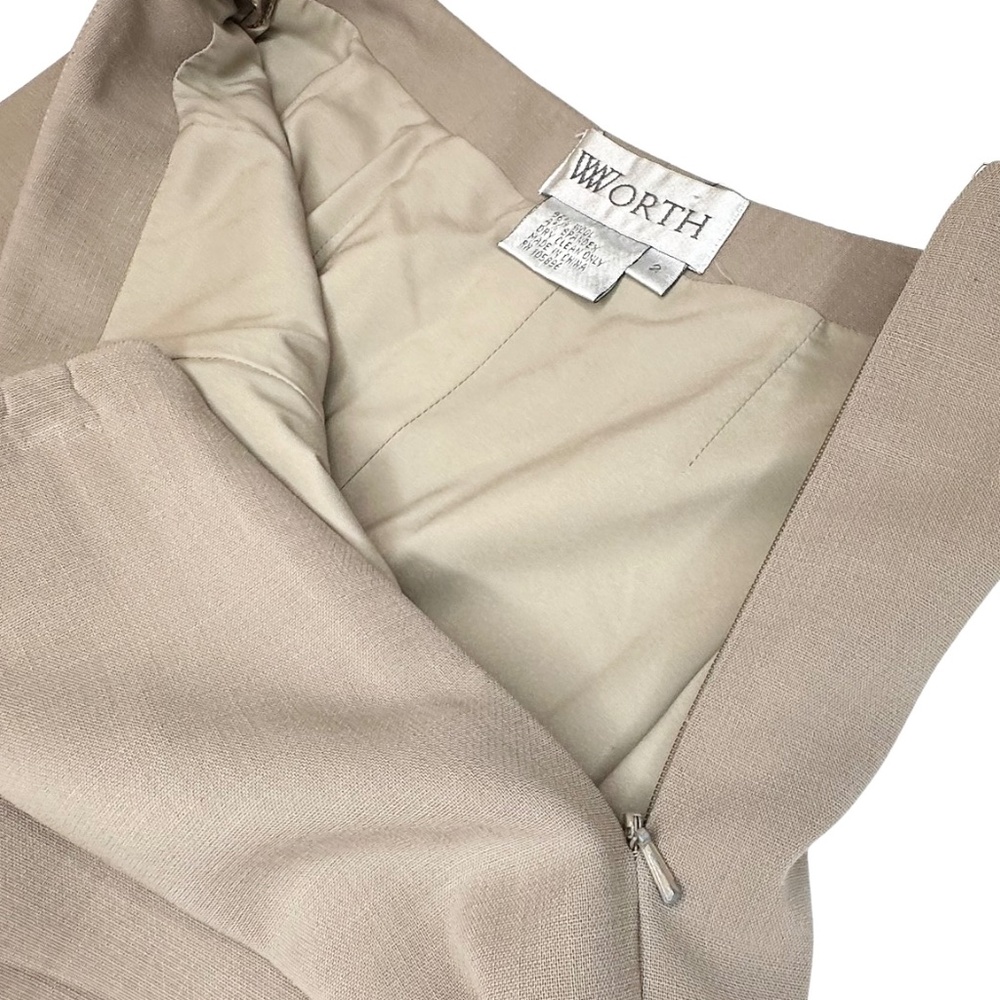 Worth Women's Wool Dress Pants Trousers Fully Lined & Pleated Tan-Taupe - Picture 6 of 9